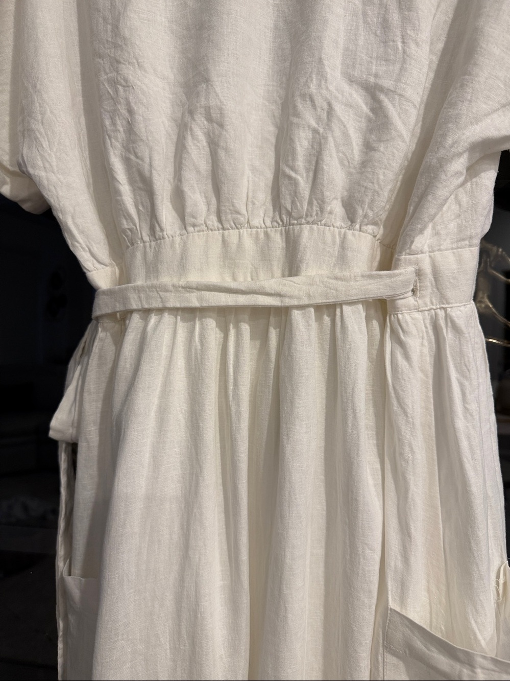 Urban Outfitters Cream Wrap Lined Maxi Dress with Tie Waist - Picture 9 of 11